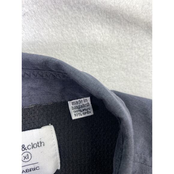 Paper Denim & Cloth Men’s XL Slim Fit Dark Gray Short Sleeve Button Up Shirt - Picture 3 of 4